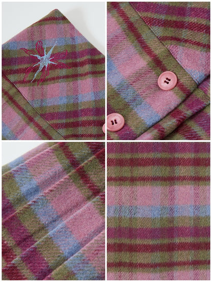 "Unfinished Words" Wool Affectionate Plaid A-line Skirt Side Press Pleated Design【s0000014747】