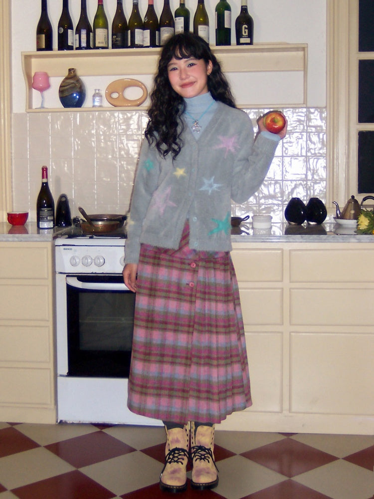 "Unfinished Words" Wool Affectionate Plaid A-line Skirt Side Press Pleated Design【s0000014747】