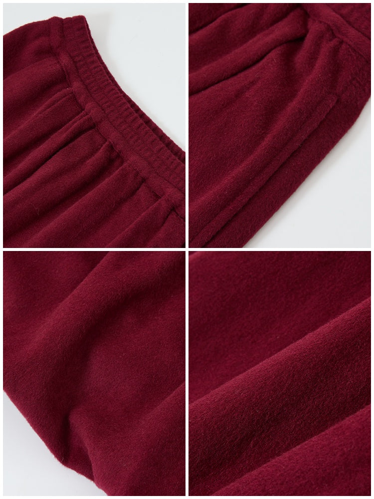 "Velvet Old Times" Woolen Bud Half-Length Skirt【s0000014748】