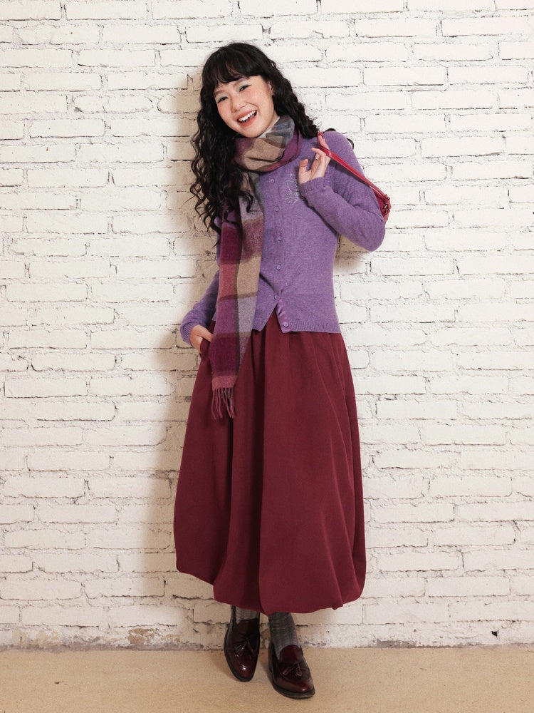"Velvet Old Times" Woolen Bud Half-Length Skirt【s0000014748】