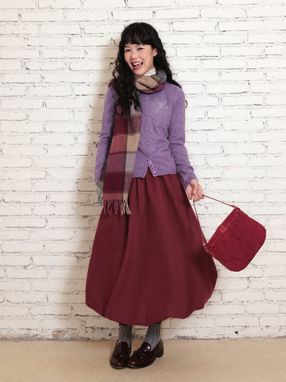 "Velvet Old Times" Woolen Bud Half-Length Skirt【s0000014748】
