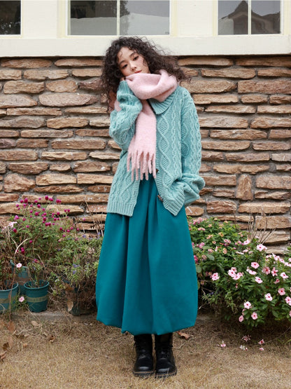 "Velvet Old Times" Woolen Bud Half-Length Skirt【s0000014748】