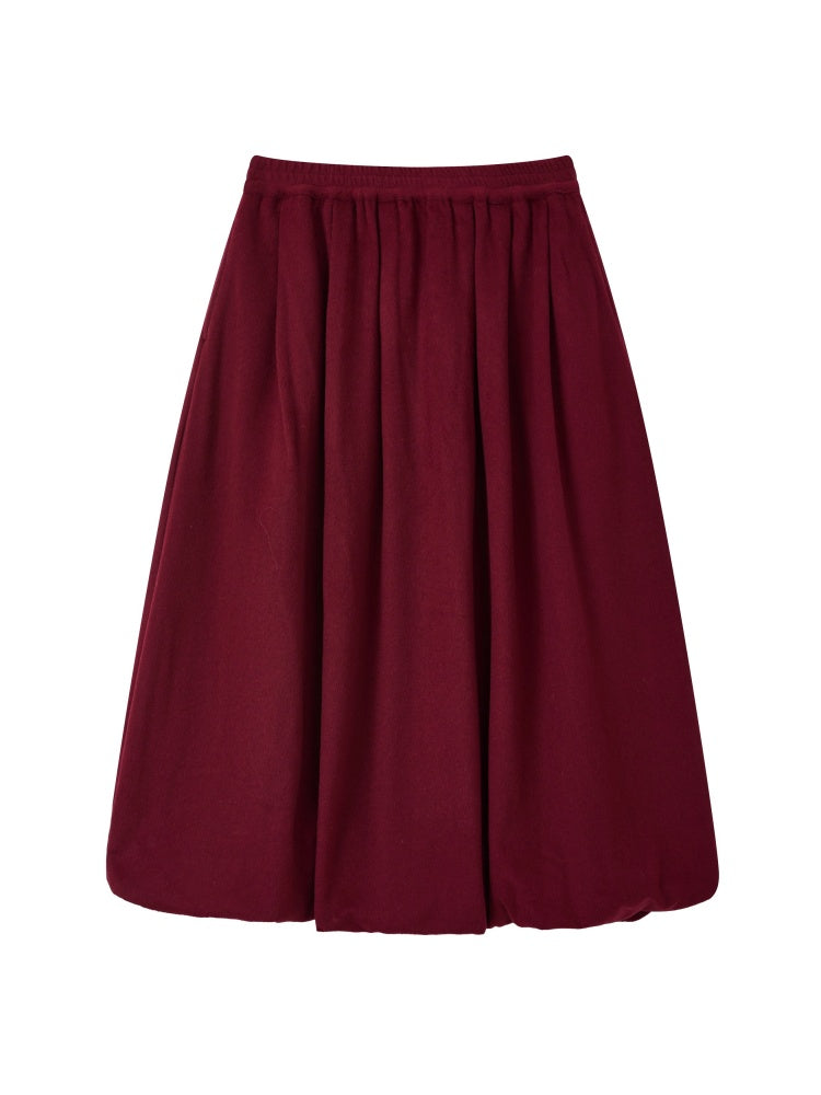 "Velvet Old Times" Woolen Bud Half-Length Skirt【s0000014748】