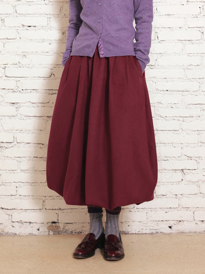"Velvet Old Times" Woolen Bud Half-Length Skirt【s0000014748】