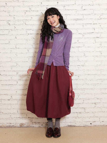 "Velvet Old Times" Woolen Bud Half-Length Skirt【s0000014748】