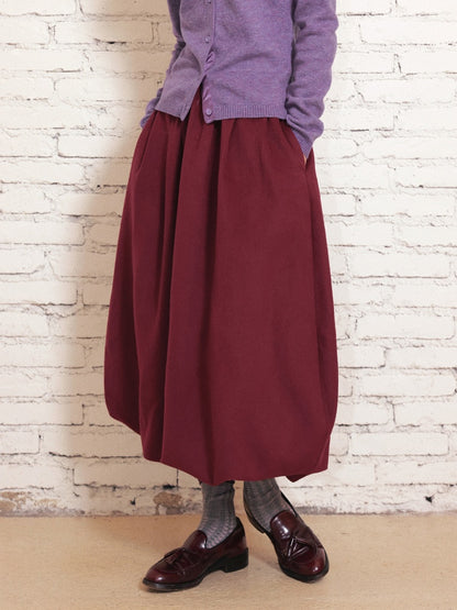 "Velvet Old Times" Woolen Bud Half-Length Skirt【s0000014748】