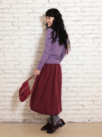 "Velvet Old Times" Woolen Bud Half-Length Skirt【s0000014748】