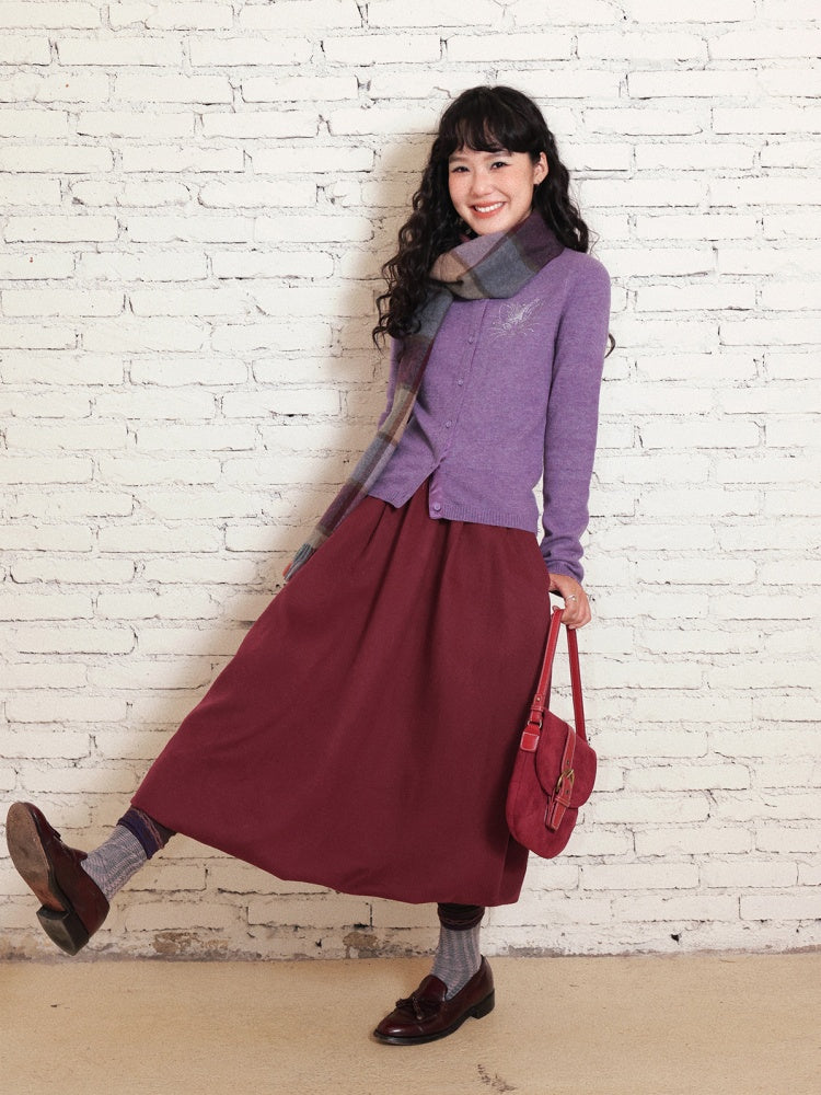 "Velvet Old Times" Woolen Bud Half-Length Skirt【s0000014748】