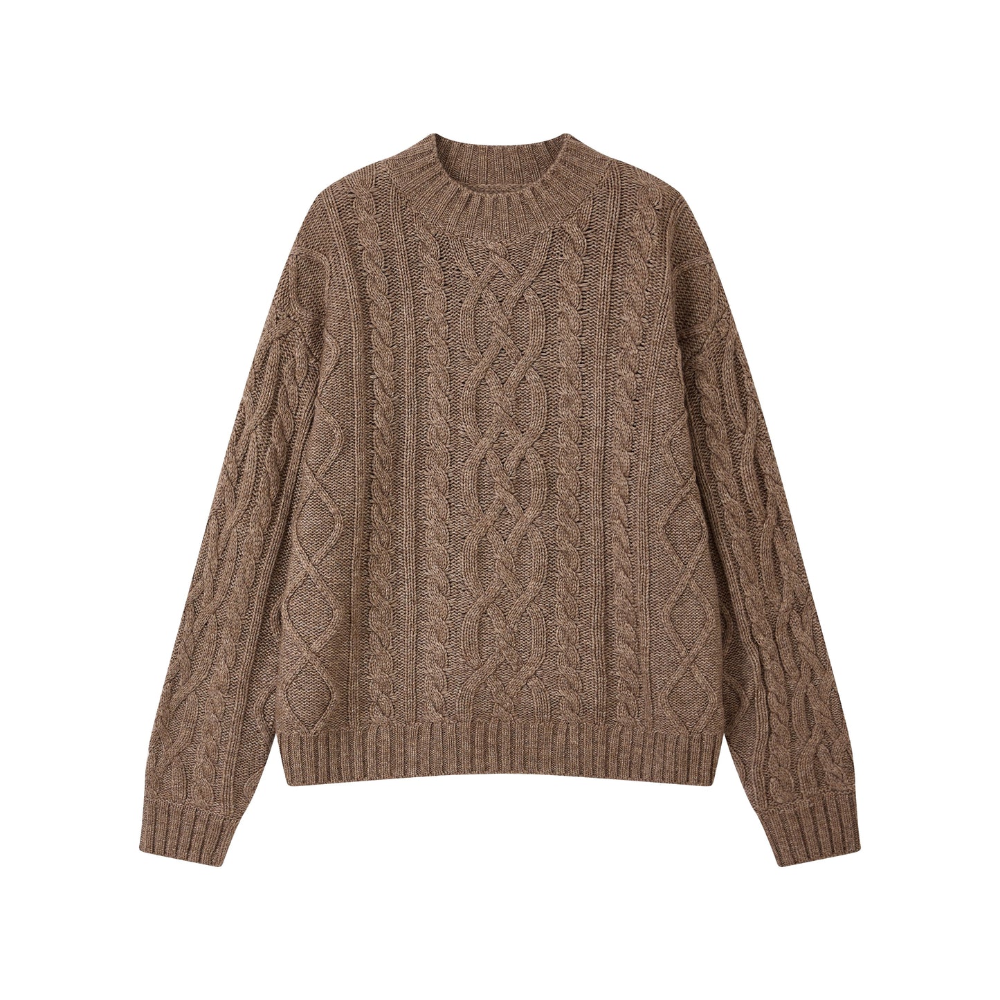 "Grass & Wood Flute" Sheep Wool Cable Pullover Sweater knitwear Retro Casual【s0000014750】
