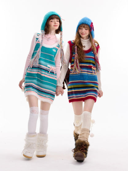 Vintage Design Twist Braid Bow Warm Cold Protection Woolen Knitted Hat【s0000014760】