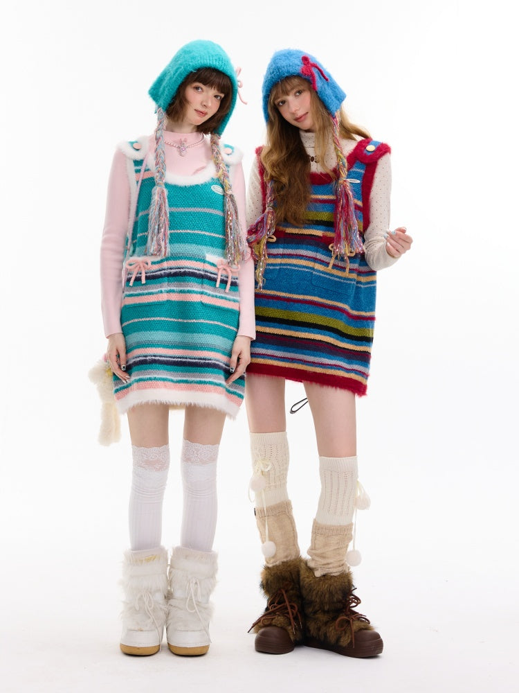 Vintage Design Twist Braid Bow Warm Cold Protection Woolen Knitted Hat【s0000014760】