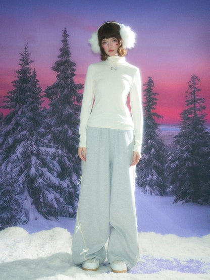 American Retro High Neck Slim Soft Waxy Inner Top Knitted Base Shirt【s0000014770】