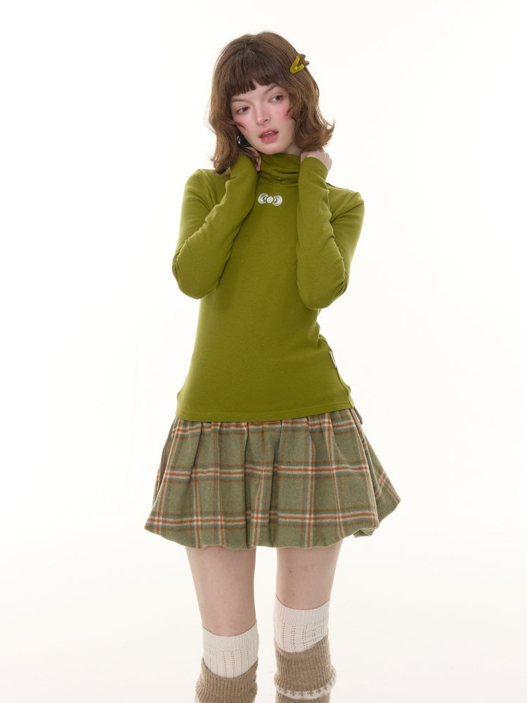 American Retro High Neck Slim Soft Waxy Inner Top Knitted Base Shirt【s0000014770】