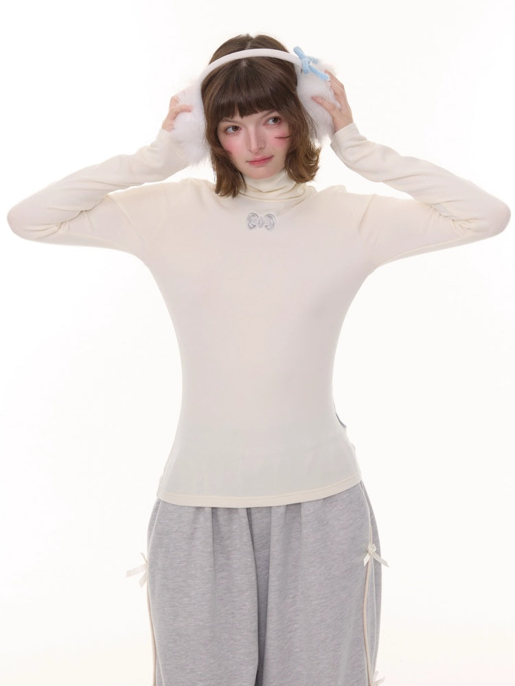 American Retro High Neck Slim Soft Waxy Inner Top Knitted Base Shirt【s0000014770】