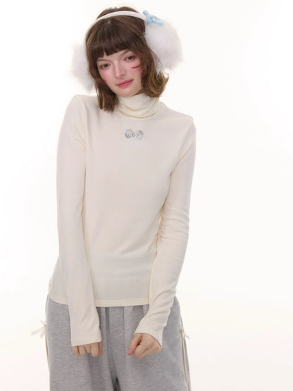 American Retro High Neck Slim Soft Waxy Inner Top Knitted Base Shirt【s0000014770】
