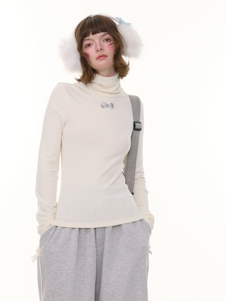 American Retro High Neck Slim Soft Waxy Inner Top Knitted Base Shirt【s0000014770】