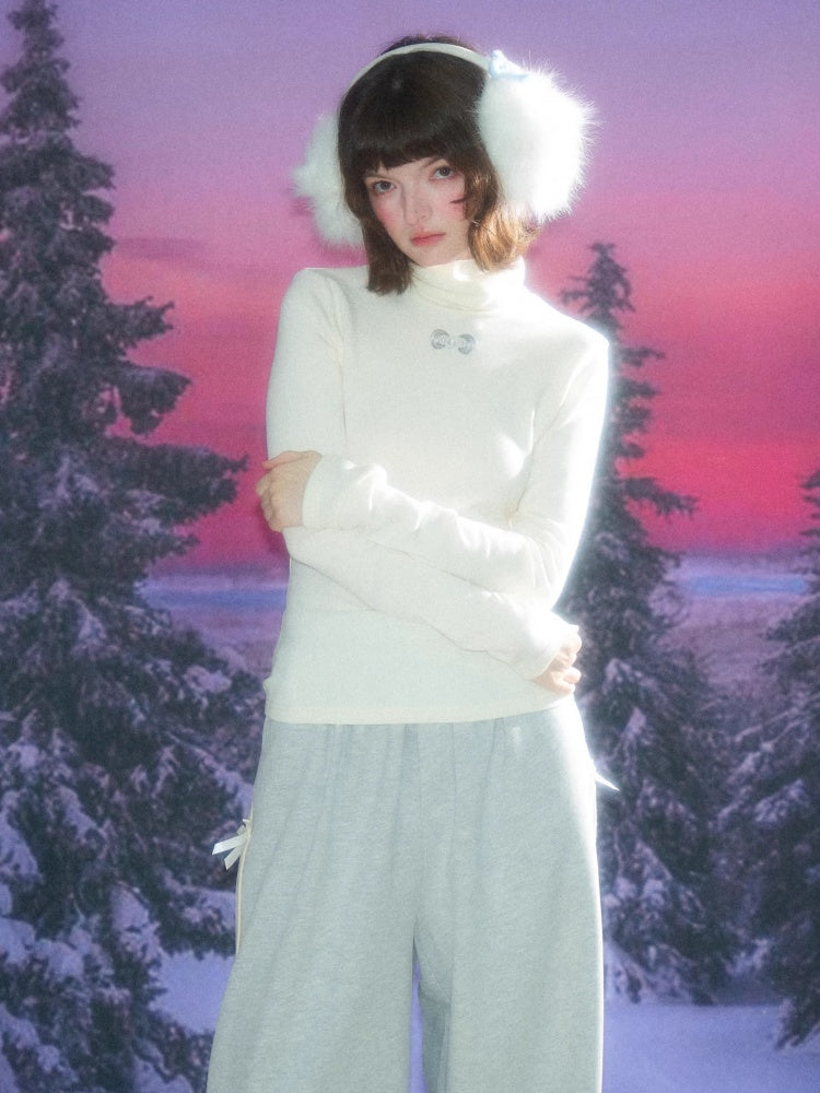 American Retro High Neck Slim Soft Waxy Inner Top Knitted Base Shirt【s0000014770】
