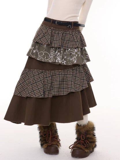 American Design Sense Mid-Length High-Waisted Slimming Irregular Splicing Skirt【s0000014775】