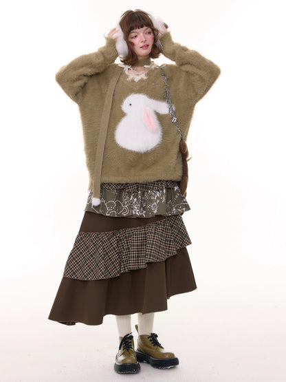 American Design Sense Mid-Length High-Waisted Slimming Irregular Splicing Skirt【s0000014775】