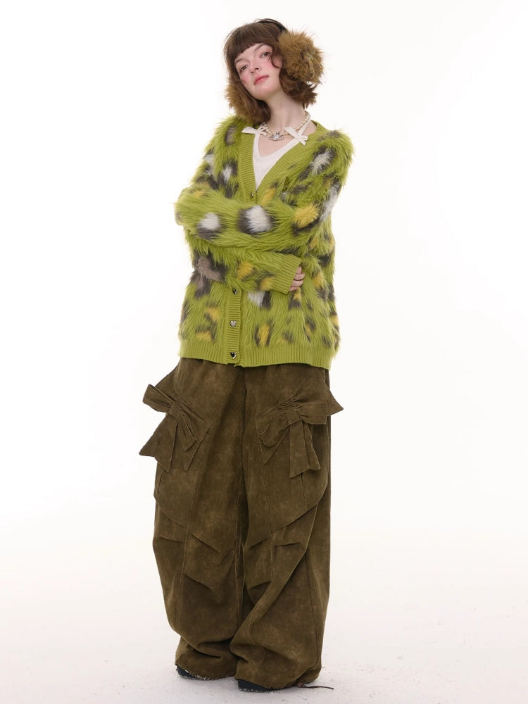 American Retro Design Bow High Waist Slimming Casual Trousers【s0000014777】