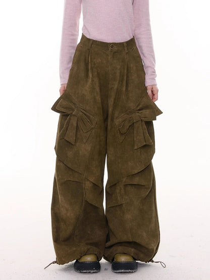 American Retro Design Bow High Waist Slimming Casual Trousers【s0000014777】