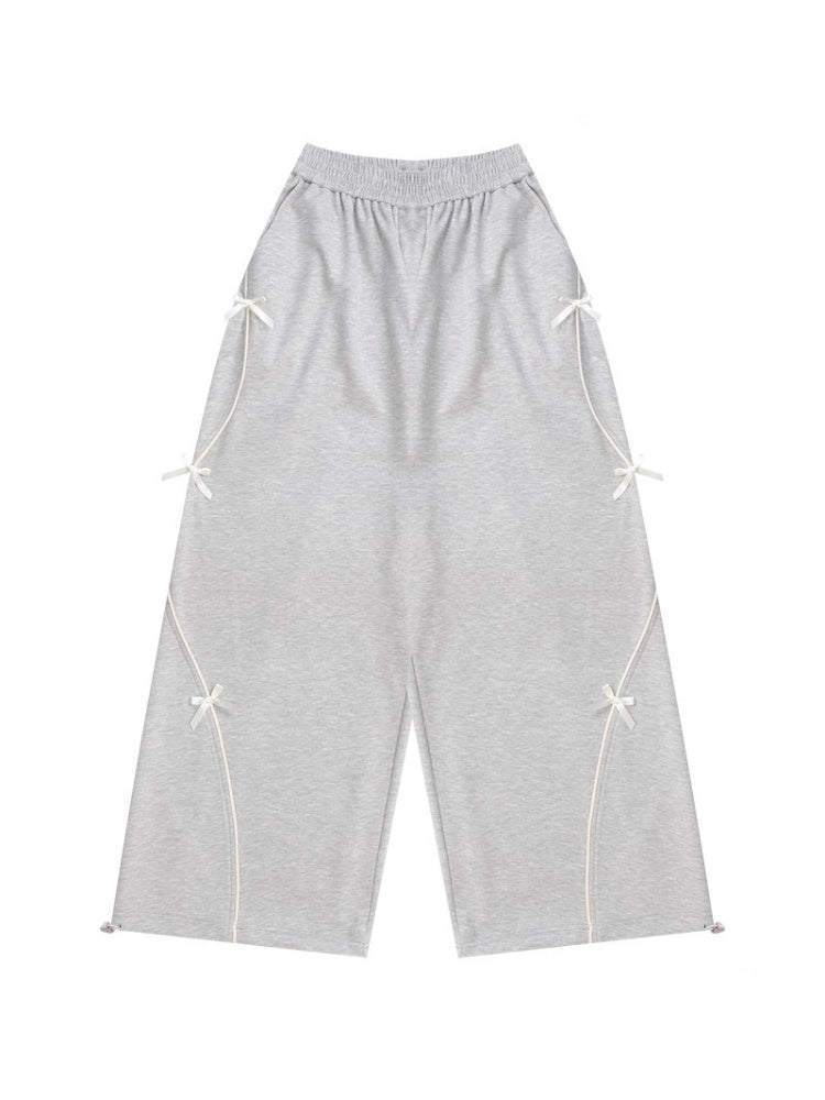 American Design High-Waisted Slimming Bow Wide-Leg Sweat Pants【s0000014778】