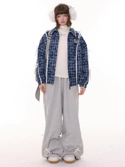 American Design High-Waisted Slimming Bow Wide-Leg Sweat Pants【s0000014778】