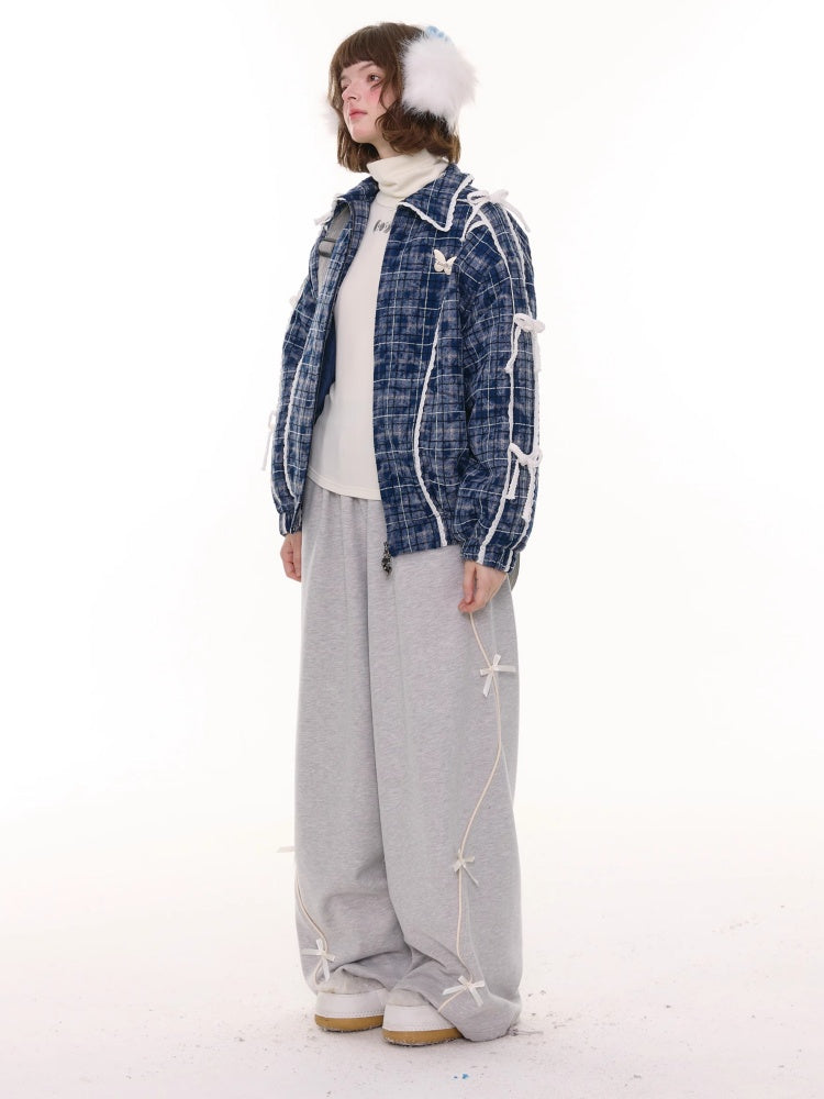 American Design High-Waisted Slimming Bow Wide-Leg Sweat Pants【s0000014778】