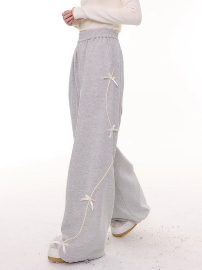 American Design High-Waisted Slimming Bow Wide-Leg Sweat Pants【s0000014778】