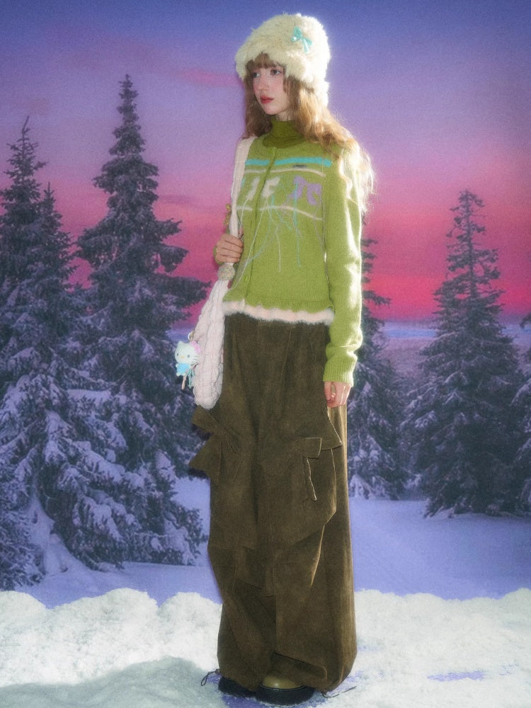 American Retro Design Sense Bow Hanging Silk Soft Glutinous Lazy Style Sweater Cardigan Jacket【s0000014783】