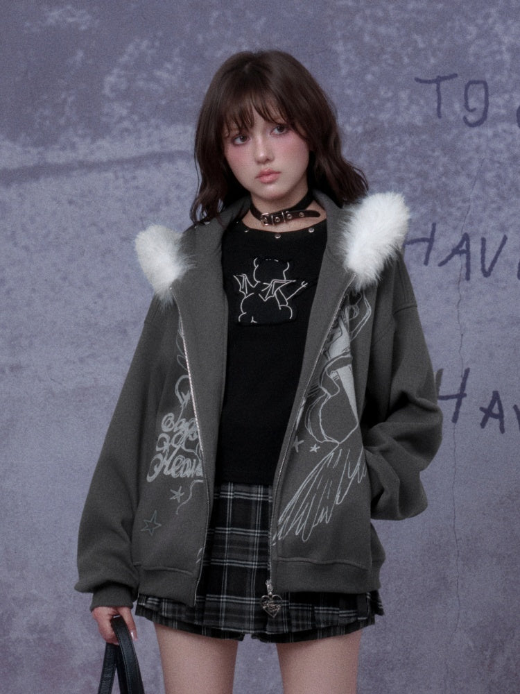 Sweet Cool Dark Star Devil Bear Patch Long Sleeve T-Shirt【s0000014789】