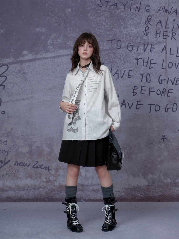 Double Waist Preppy Style Pleated Mid-Skirt【s0000014792】