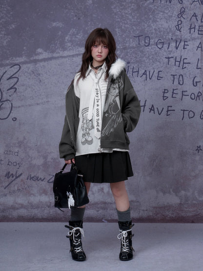 Double Waist Preppy Style Pleated Mid-Skirt【s0000014792】