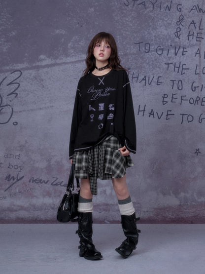 Witch's Poison Print Loose Versatile Slimming T-Shirt【s0000014794】