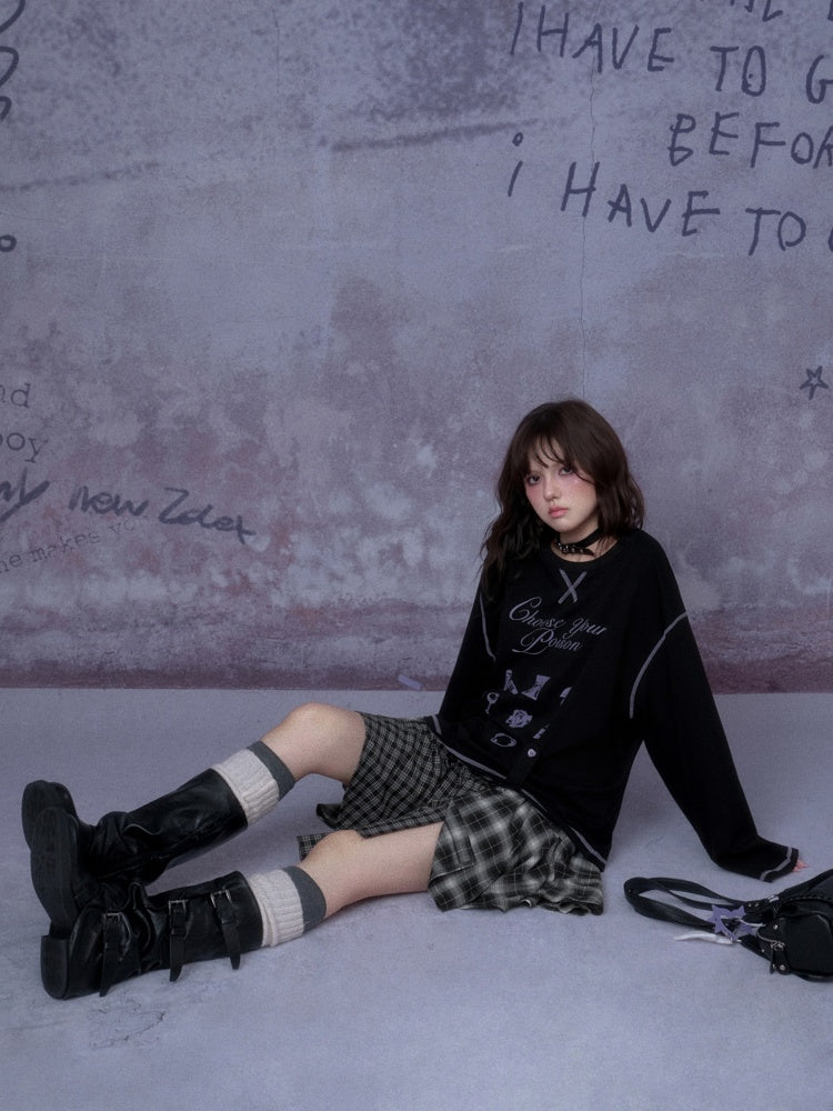 Witch's Poison Print Loose Versatile Slimming T-Shirt【s0000014794】