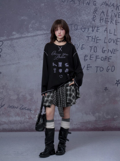 Witch's Poison Print Loose Versatile Slimming T-Shirt【s0000014794】