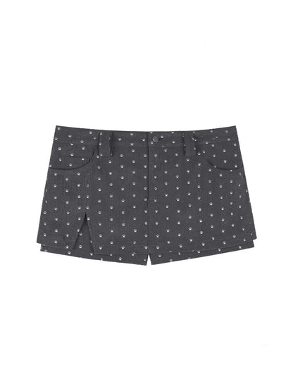 Puppy Foot Prints Double-Layer Corduroy Culotte Pants Fake Two-Piece Skirt【s0000014803】