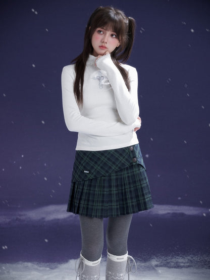 Night Romantic Checkered Retro Collegiate Style Pleated Skirt【s0000014804】