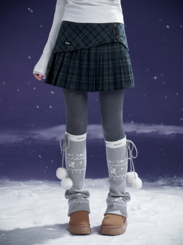 Night Romantic Checkered Retro Collegiate Style Pleated Skirt【s0000014804】