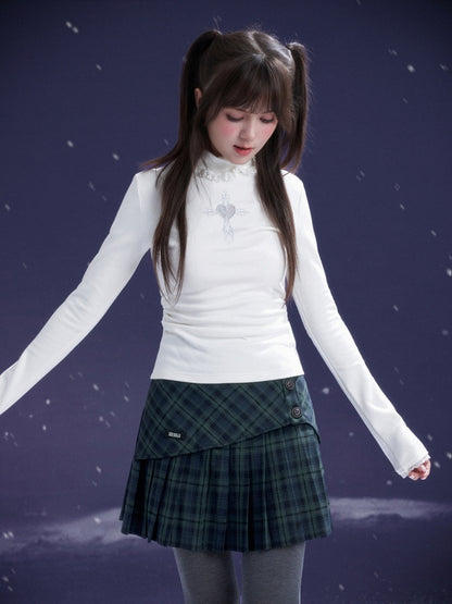 Night Romantic Checkered Retro Collegiate Style Pleated Skirt【s0000014804】