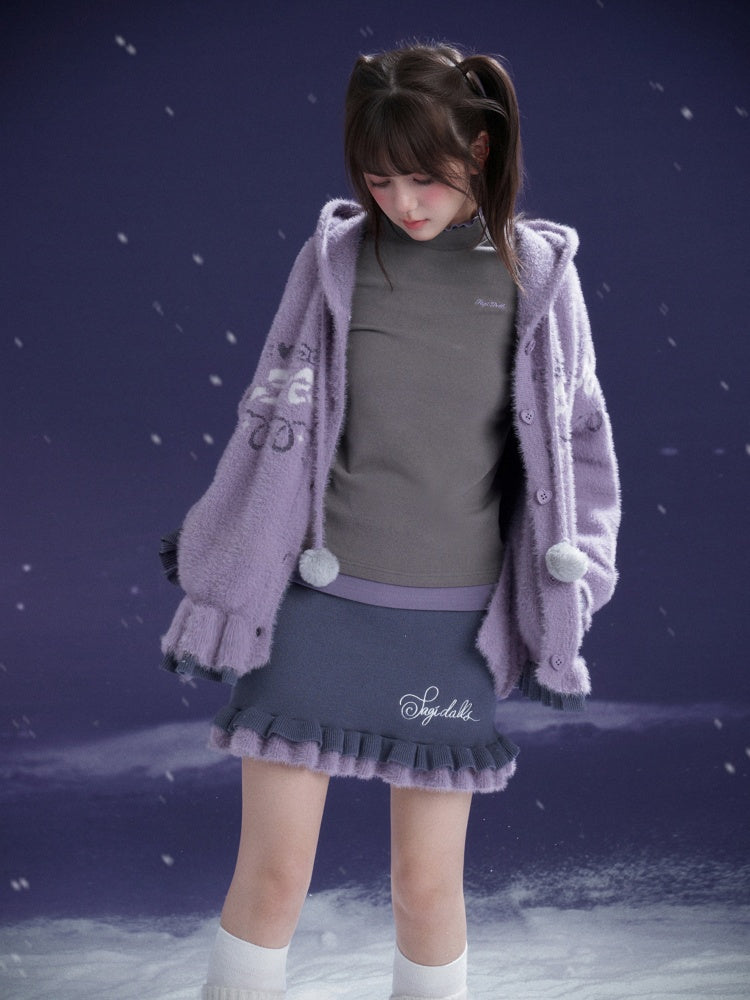 A Bite Of Sweet Glutinous Sweater Short Skirt Set【s0000014806】