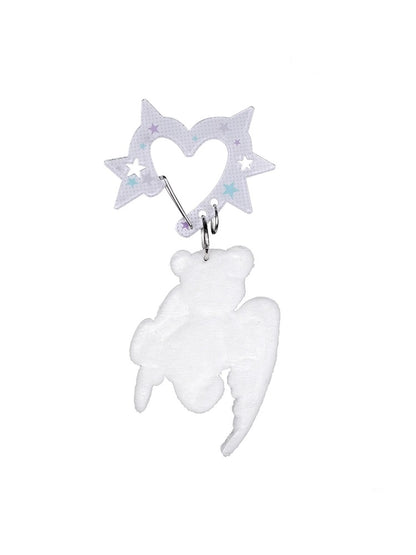Original Two-Color Love Acrylic Carabiner Suede Bear Bag Pendant Accessory【s0000014807】