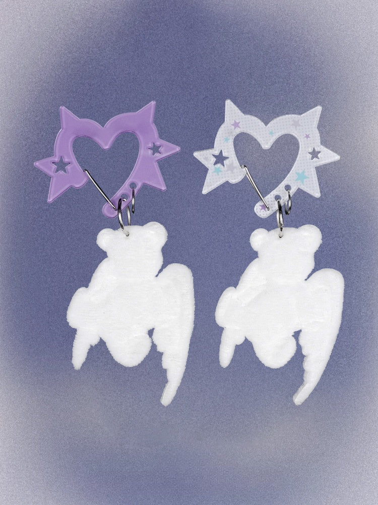 Original Two-Color Love Acrylic Carabiner Suede Bear Bag Pendant Accessory【s0000014807】