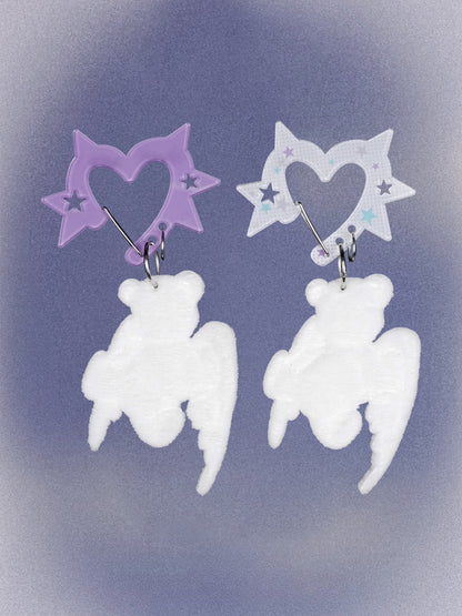 Original Two-Color Love Acrylic Carabiner Suede Bear Bag Pendant Accessory【s0000014807】