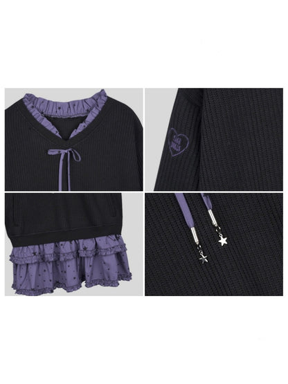 Little Witch Knitted Patchwork Dress【s0000014808】