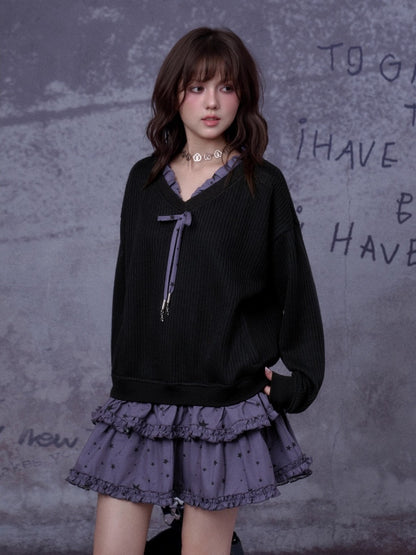 Little Witch Knitted Patchwork Dress【s0000014808】