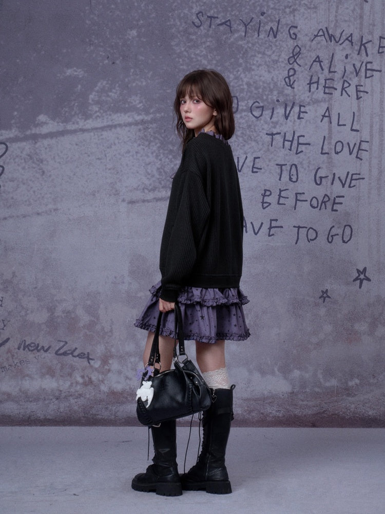 Little Witch Knitted Patchwork Dress【s0000014808】