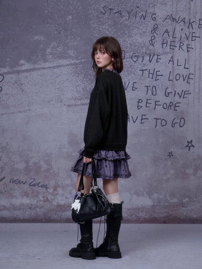 Little Witch Knitted Patchwork Dress【s0000014808】