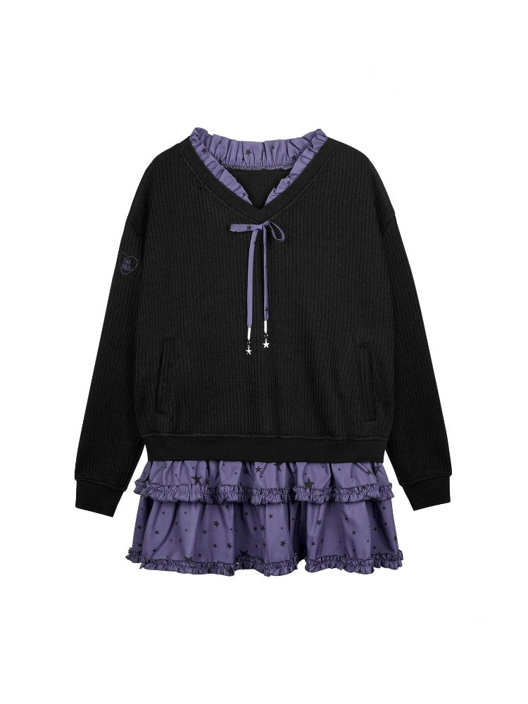Little Witch Knitted Patchwork Dress【s0000014808】