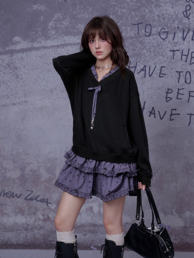 Little Witch Knitted Patchwork Dress【s0000014808】